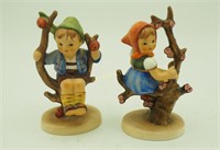 Pair Of Hummel Goebel Figurines Boy & Girl In Tree