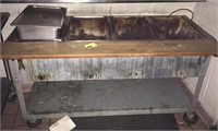 Heated prep table for salvage