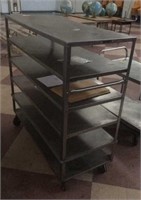 Multi tiered stainless steel cart