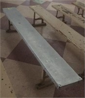 8' Vintage Gym Wood Bench with Metal Legs and