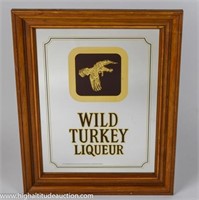 Wild Turkey Liqueur Framed Bar Mirror Sign