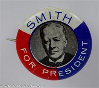 Alfred Smith For President Pinback Button