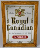 Royal Canadian Whisky Framed Bar Mirror Sign