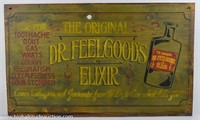 The Original Dr. FeelGood's Elixir Wood Sign