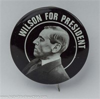 Woodrow Wilson For President Pinback Button