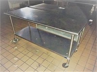 6' stainless steel rolling table