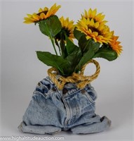 Sunflower Levis Denim Floral Centerpiece