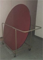 6' Round table with rolling table cart