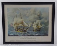 USS Constellation vs L'Insurgente Framed Print