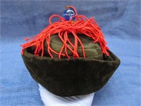 older mandarin hat with tassel - nice