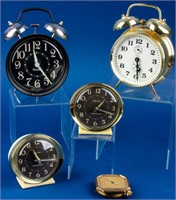 Vintage Wind Up Table Alarm Clocks