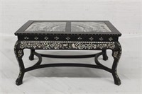 Asian Coffee Table w/ marble inset top w/