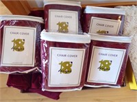 SELECTION OF BURGUNDY CHAIR COVERS