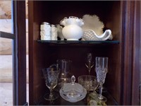 WHITE & CLEAR GLASS DISHES & GLASSES
