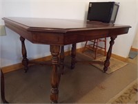 ANTIQUE WOODEN TABLE 54" X 42", 30" TALL