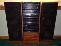 YORX CD/CASSETTE STEREO SYSTEM W/SPEAKERS & STAND