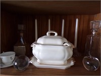 CHINA SOUP TUREEN, PAPERWEIGHTS & MORE