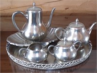 REAL PEWTER TEA SET MADE IN HOLLAND