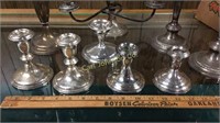 LOT OF STERLING CANDLE HOLDERS