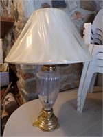 GLASS TABLE LAMP IS 30" TALL