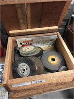 OLD BOX OF GRINDSTONES