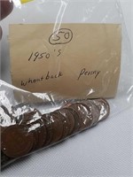 50 - 1950's pennies