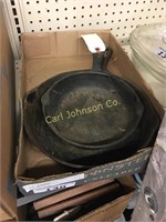 LOT W/2 CAST IRON PANS