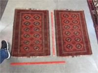 2 old persian wool throw rugs (2ft x 3ft)