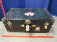 vintage steamer trunk (has cunard sticker) 1of2