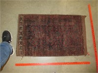 old wool throw rug - sack (21in x 34in) eastern