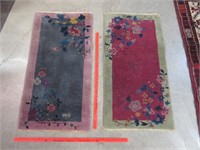 2 old chinese wool throw rugs (~2ft x 4ft)