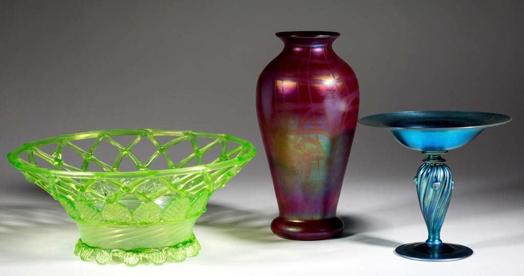 Selection of American Art Glass including a rare Fenton Karnak vase