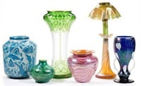 Selection of American and European art glass