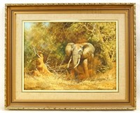 Eric Forlee 1983 oil on board African Elephant