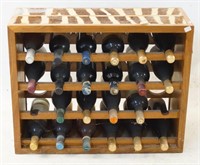 Zebra Skin paneled 24 bottle Wine rack