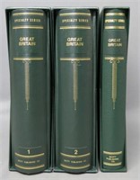 THREE VOLUMES OF GREAT BRITAIN STAMPS