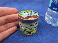small cloisonne lidded round box