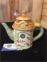 Adorable Garden Theme Birdhouse Teapot