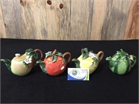 Cute Set of 4 Fruit Themed Teapots