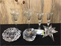 Group of Candle Holders - Some Crystal