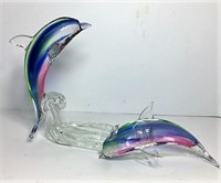 Art Glass Dolphin Figurine - needs repair