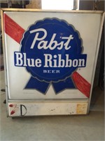 Large Hanging Pabst Blue Ribbon Beer Sign