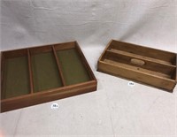 wooden trays, mirror, slate