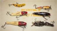 Six Antique Crank and Jointed Baits