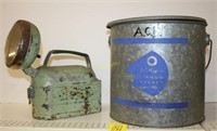 HC Higgins Minnow Bucket and Vintage Lantern