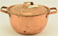 Lot #176 - Covered 10” copper pot with double