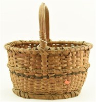 Lot #136 - Primitive split Oak basket with