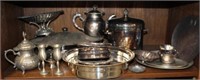 Silverplate & Pewter Lot; Plates, Ice Bucket,