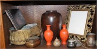 Vintage Japanese Vases, heavy brass picture