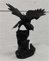 Antique Bronze Japanese Eagle signed